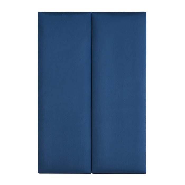 Set Carpino di 2 Pannelli Murali Imbottiti Rivestiti in Tessuto Velluto Blu Marino 90x30 cm [neu.haus]