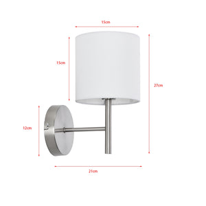 Set Winsford di 3 Applique per Interni Paralume Cilindrico in Tessuto Bianco lux.pro