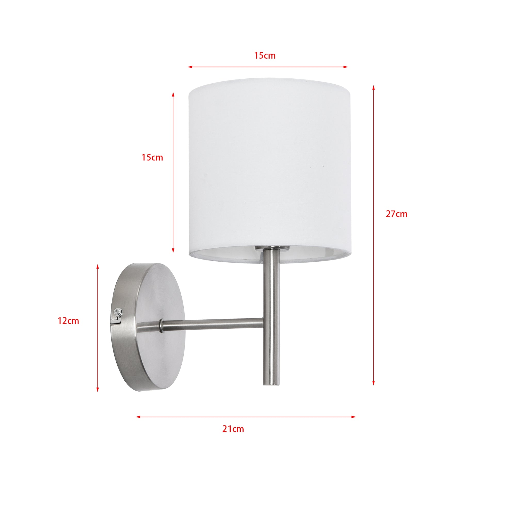 Applique per Interni Winsford Paralume Cilindrico in Tessuto Bianco lux.pro
