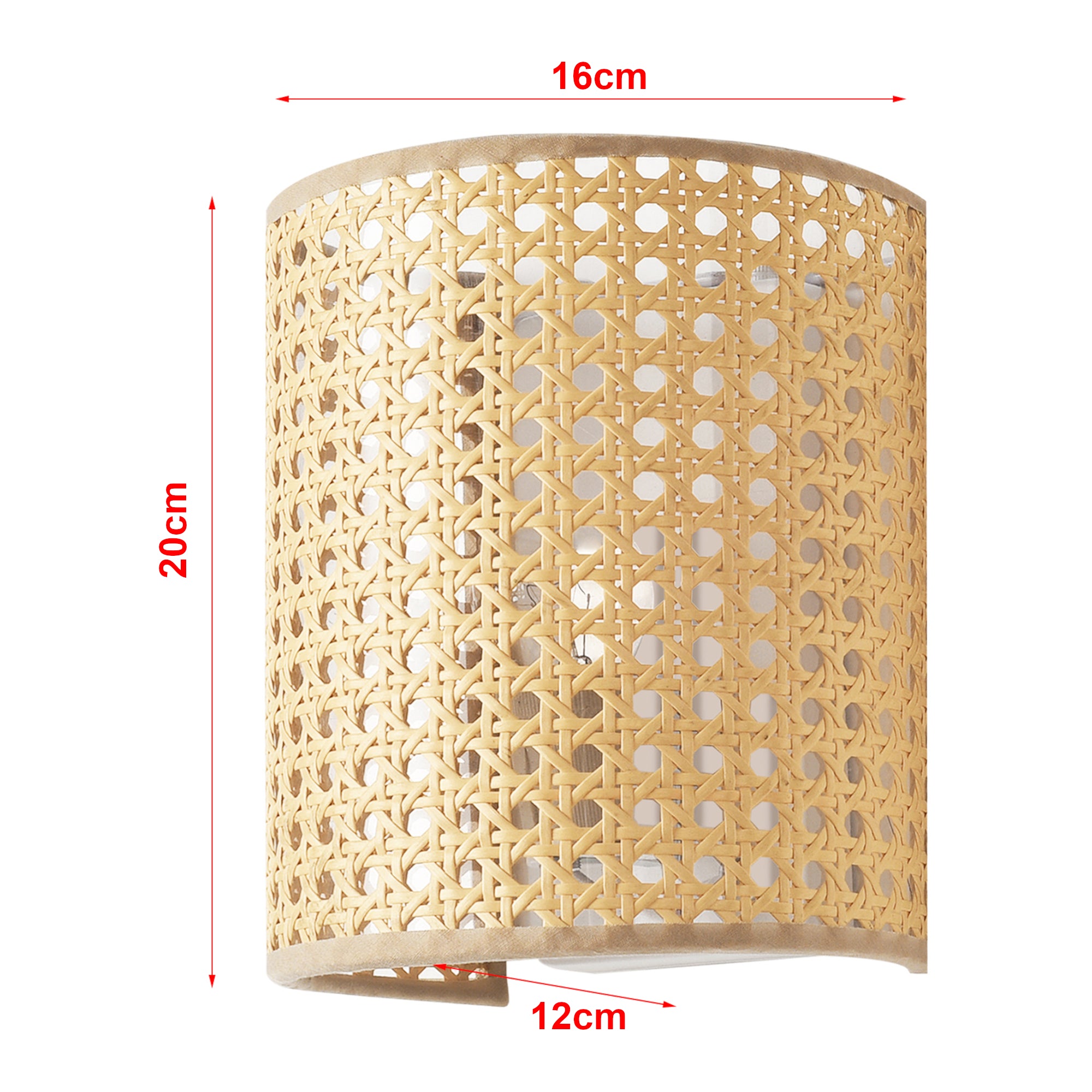Applique per Interni Ascot a Paralume Semicilindrico - Effetto Rattan lux.pro