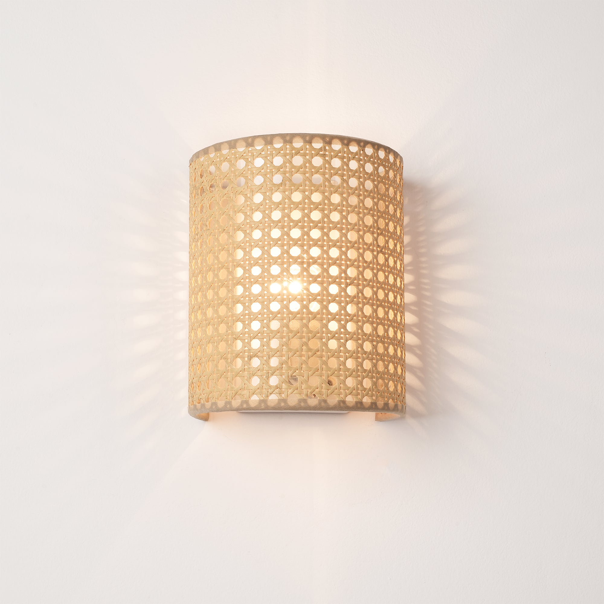 Set di 2 Applique per Interni Ascot a Paralume Semicilindrico - Effetto Rattan lux.pro