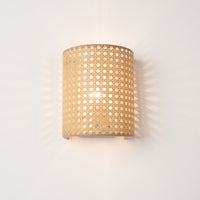 Applique per Interni Ascot a Paralume Semicilindrico - Effetto Rattan lux.pro