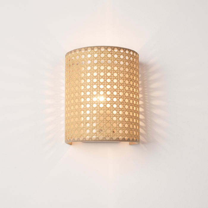 Set di 3 Applique per Interni Ascot a Paralume Semicilindrico - Effetto Rattan lux.pro