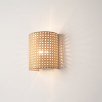 Applique per Interni Ascot a Paralume Semicilindrico - Effetto Rattan lux.pro