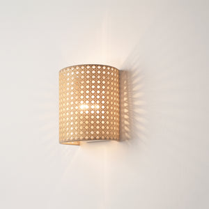 Applique per Interni Ascot a Paralume Semicilindrico - Effetto Rattan lux.pro