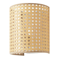 Applique per Interni Ascot a Paralume Semicilindrico - Effetto Rattan lux.pro