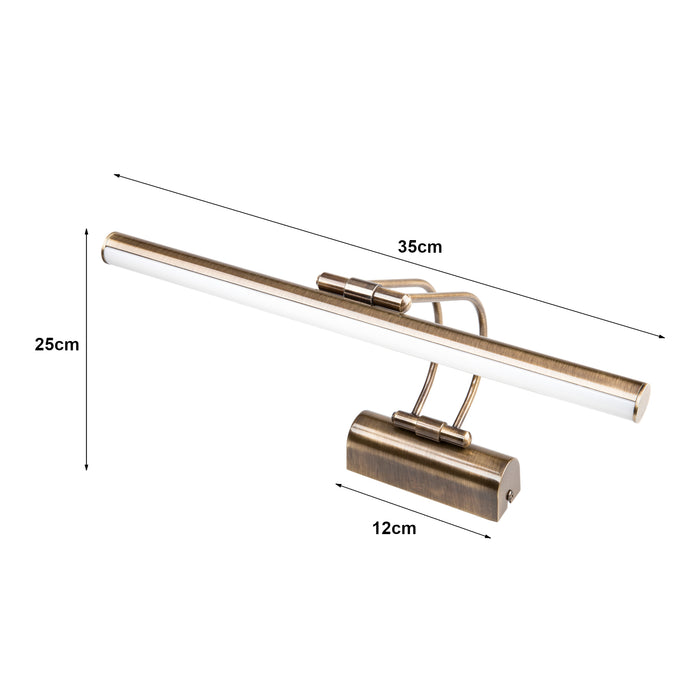 Lampada da Parete 'Hartlepool' per Quadri Applique a LED - Bronzo [lux.pro]