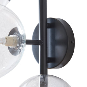 Lampada da Parete Makkor con 5 Paralumi Sferici in Vetro - Nero lux.pro