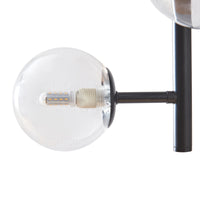 Lampada da Parete Makkor con 5 Paralumi Sferici in Vetro - Nero lux.pro