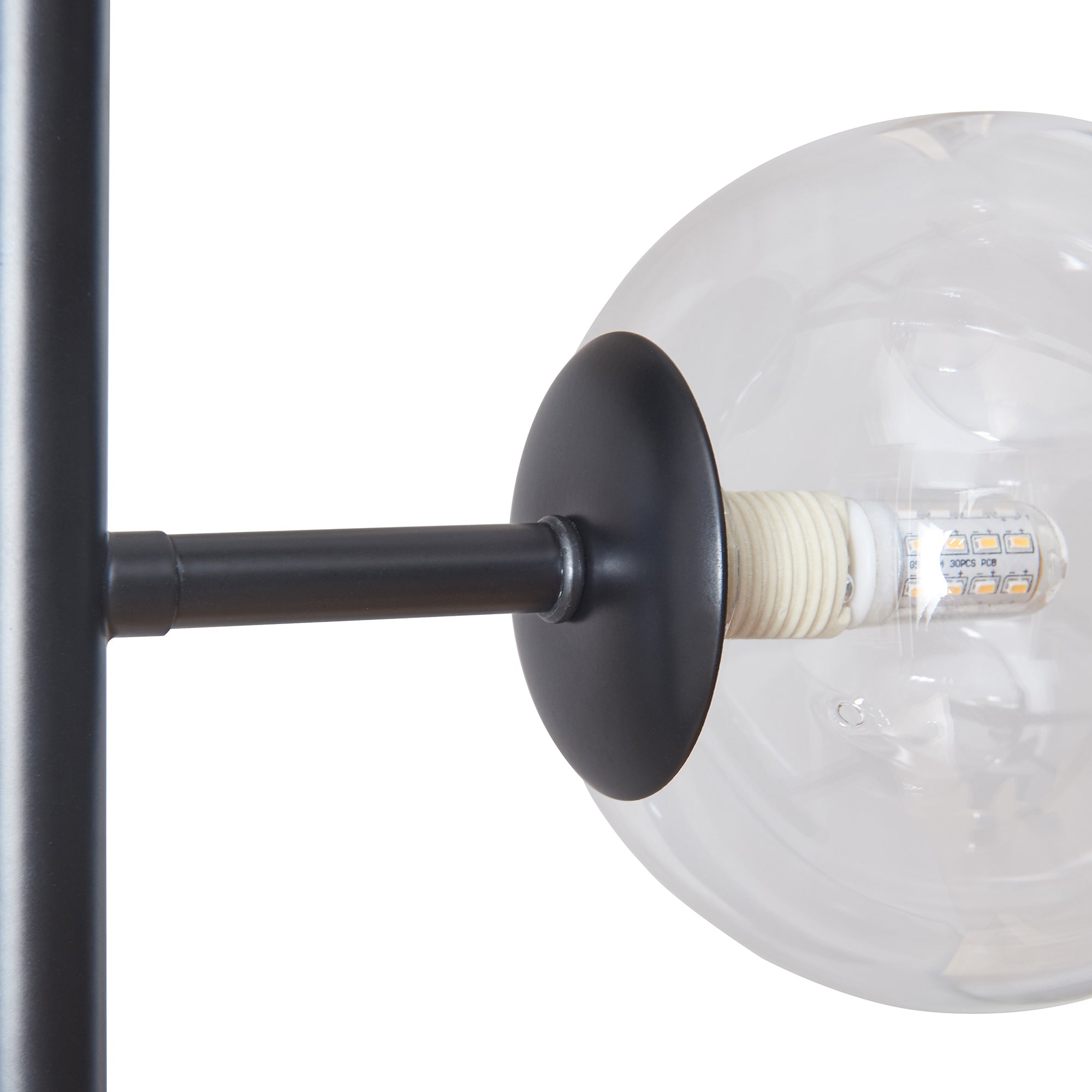 Lampada da Parete Makkor con 5 Paralumi Sferici in Vetro - Nero lux.pro