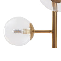 Lampada da Parete Makkor con 5 Paralumi Sferici in Vetro - Dorato lux.pro