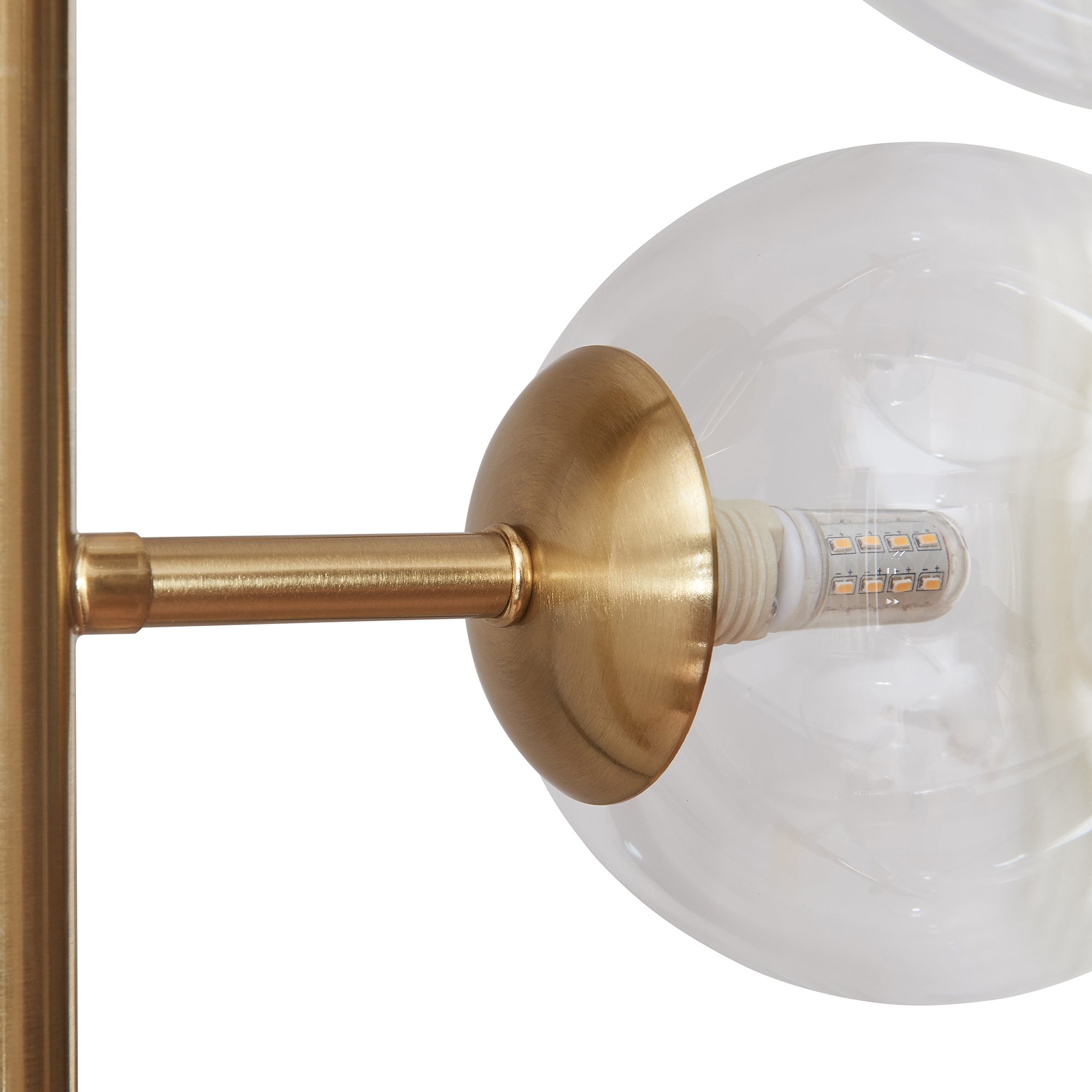 Lampada da Parete Makkor con 5 Paralumi Sferici in Vetro - Dorato lux.pro