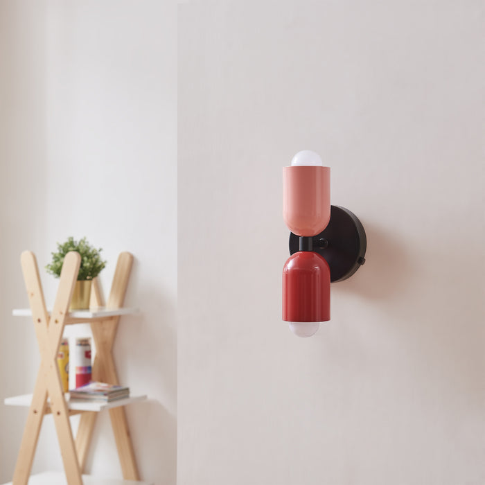 Lampada da Parete Trorlos con 2 Paralumi Applique Up Down - Rosa / Rosso lux.pro