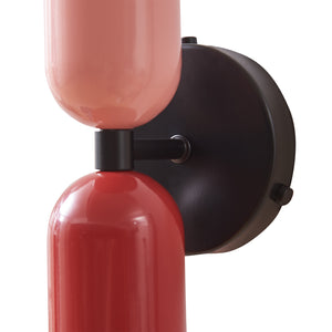 Lampada da Parete Trorlos con 2 Paralumi Applique Up Down - Rosa / Rosso lux.pro