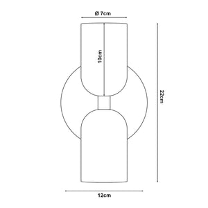 Lampada da Parete Trorlos con 2 Paralumi Applique Up Down - Verde / Nero lux.pro