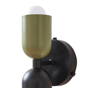 Lampada da Parete Trorlos con 2 Paralumi Applique Up Down - Verde / Nero lux.pro