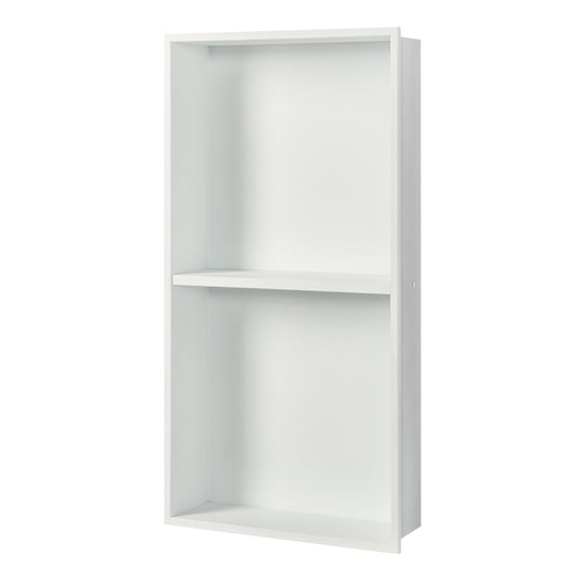 Mensola da Incasso Kristinehamn Nicchia da Parete con 2 Scomparti 62 x 32 x 10 cm Bianco opaco [neu.haus]
