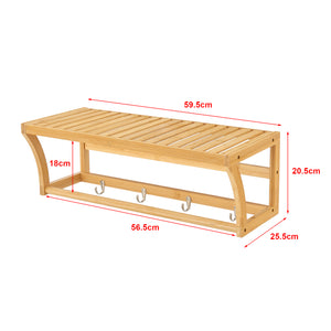 Mensola da Parete Langeland in Bambù con Barra Portasalviette [en.casa]