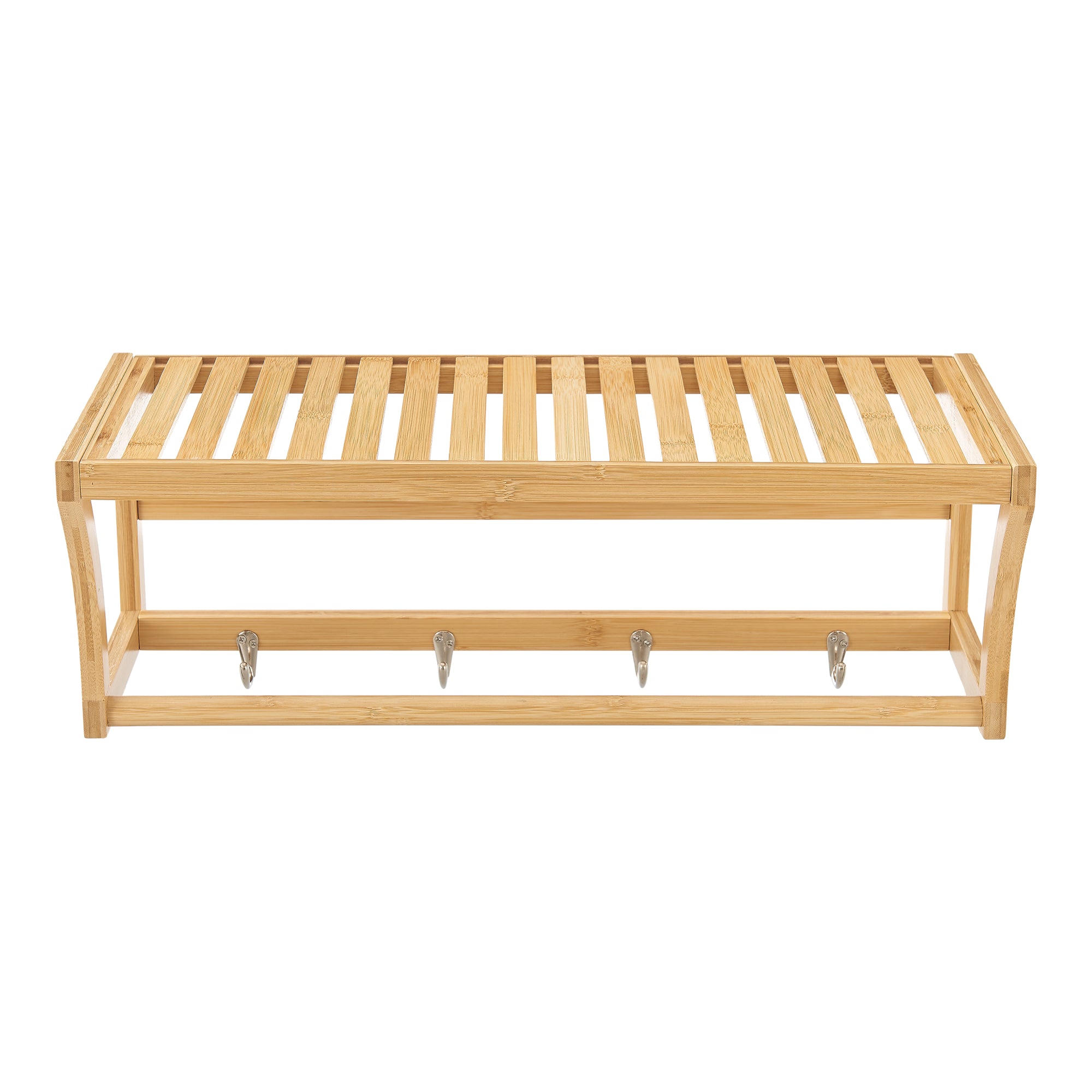 Mensola da Parete Langeland in Bambù con Barra Portasalviette [en.casa]