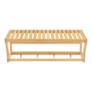 Mensola da Parete Langeland in Bambù con Barra Portasalviette [en.casa]