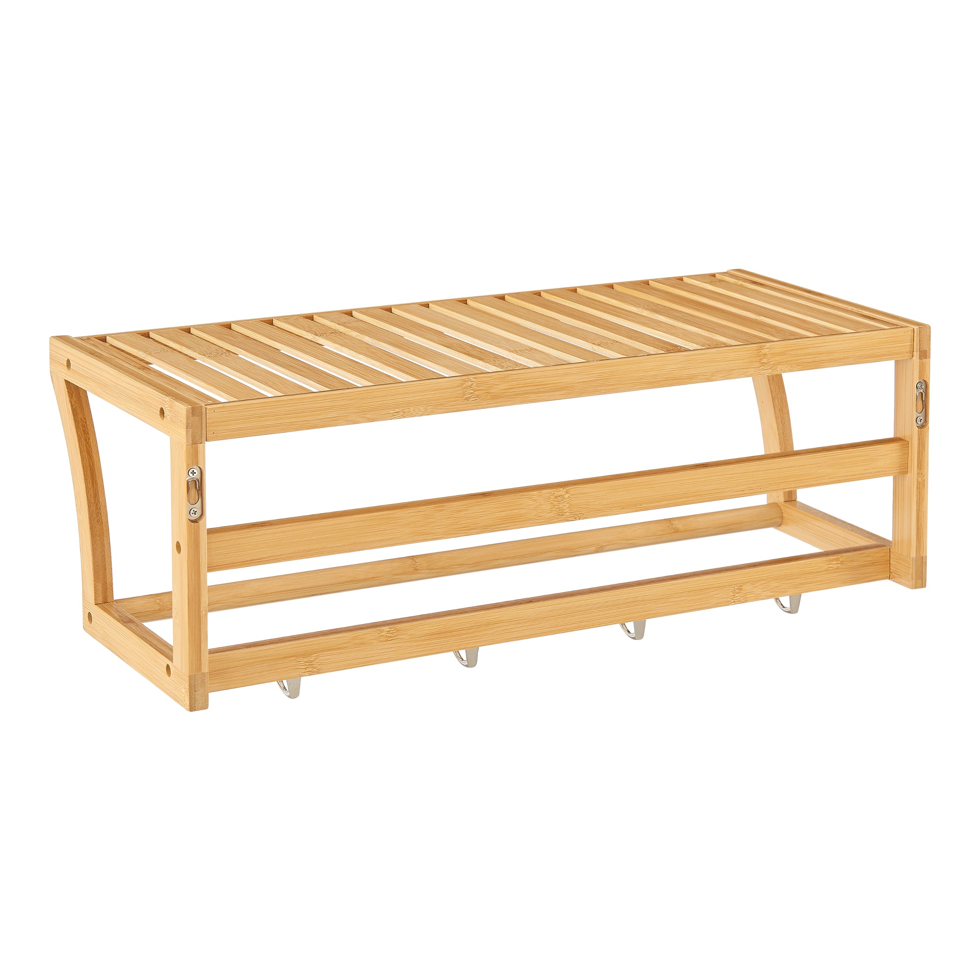 Mensola da Parete Langeland in Bambù con Barra Portasalviette [en.casa]