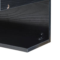 Comodino da Parete Gauldal con Scomparto Aperto e Ripiano - Nero Effetto Legno [en.casa]