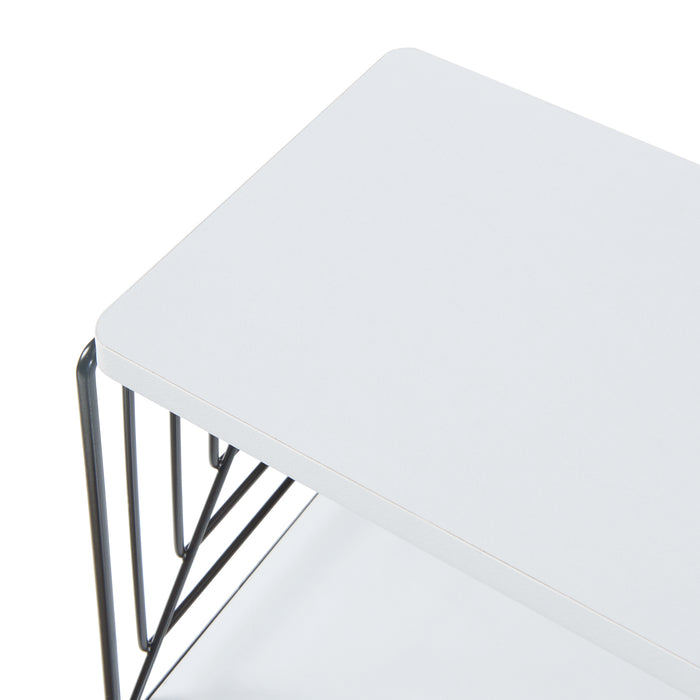 Mensola da Parete Moss a 2 Ripiani 39 x 18 x 23 cm - Nero / Bianco [en.casa]