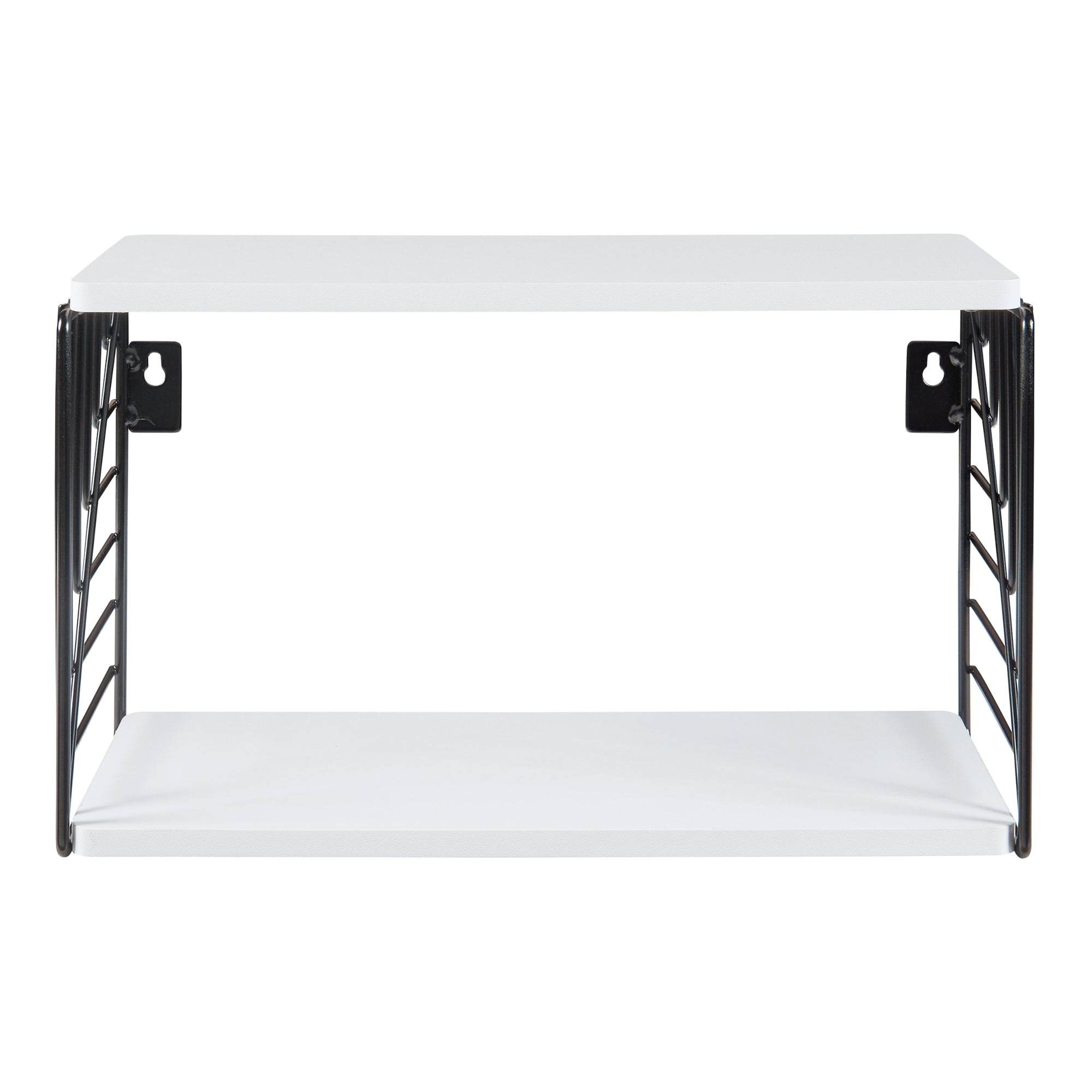 Mensola da Parete Moss a 2 Ripiani 39 x 18 x 23 cm - Nero / Bianco [en.casa]