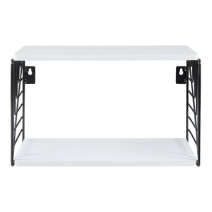 Mensola da Parete Moss a 2 Ripiani 39 x 18 x 23 cm - Nero / Bianco [en.casa]