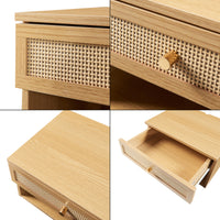 Comodino da Parete Eiker con Cassetto e Scomparto 40x32x23 cm Effetto Rovere [en.casa]