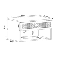 Comodino da Parete Eiker con Cassetto e Scomparto 40x32x23 cm Nero [en.casa]