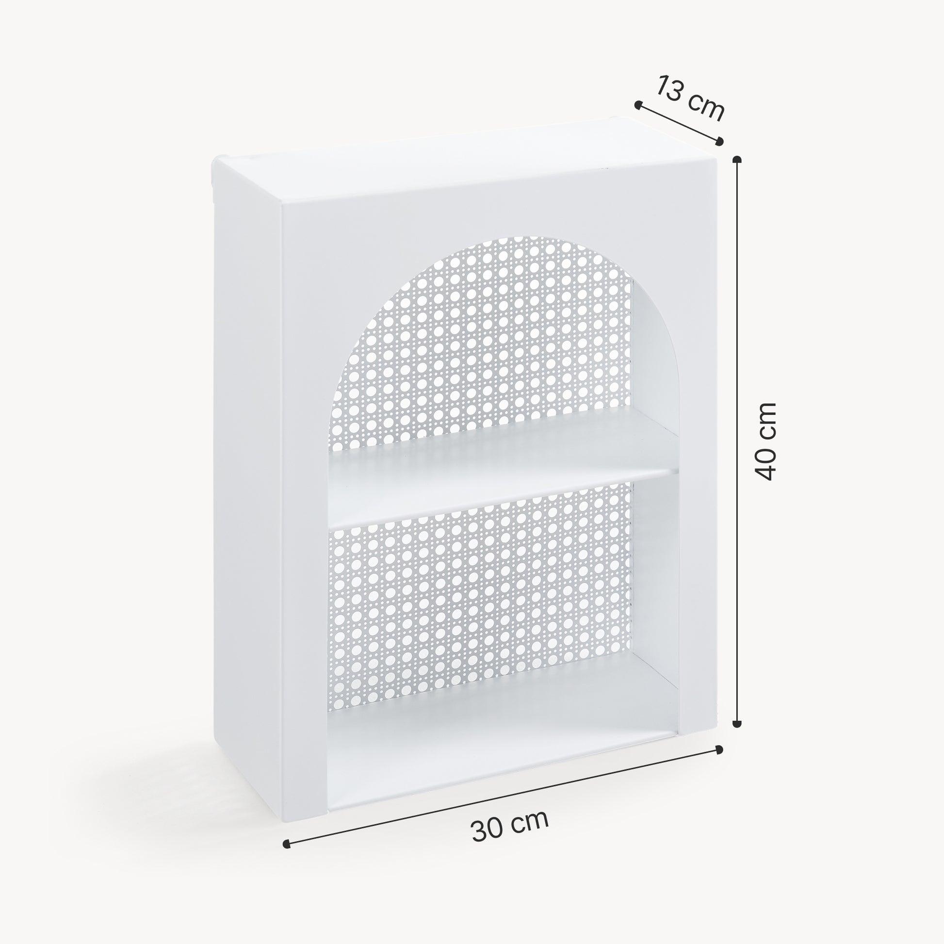 Scaffale da Parete Jäller Design Arcuato 40x30x13 cm Bianco [en.casa]