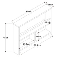 Scaffale da Parete Piteå con 3 Scomparti 60x10,5x 45 cm Bianco [en.casa]