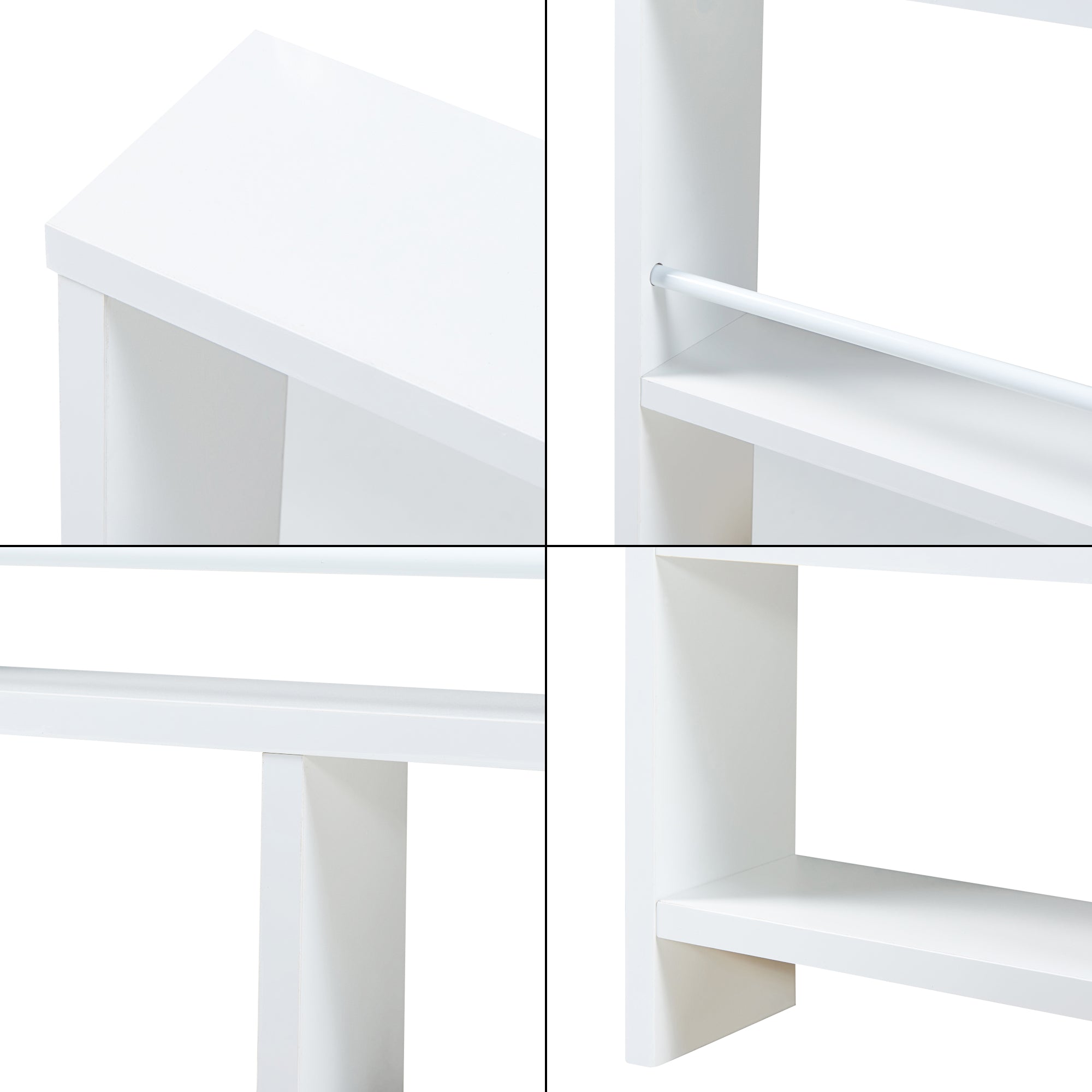 Scaffale da Parete Piteå con 3 Scomparti 60x10,5x 45 cm Bianco [en.casa]