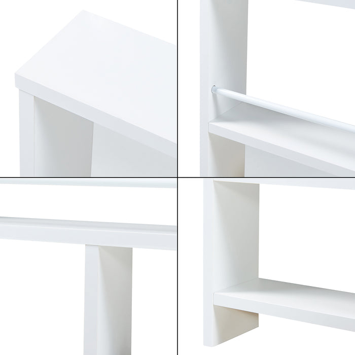 Scaffale da Parete Piteå con 3 Scomparti 60x10,5x 45 cm Bianco [en.casa]