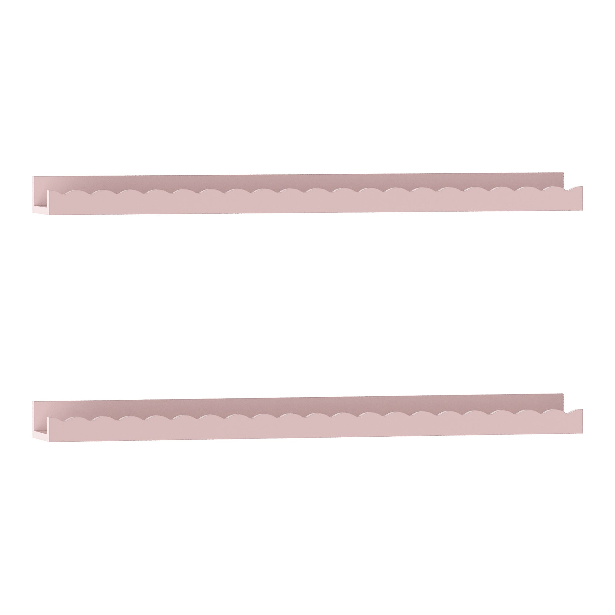 Set di 2 Mensole Vestnes con Bordo 60 x 10 x 5 cm per Cameretta - Rosa [en.casa]