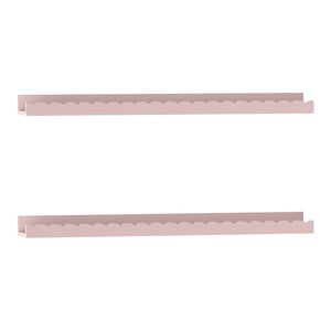 Set di 2 Mensole Vestnes con Bordo 60 x 10 x 5 cm per Cameretta - Rosa [en.casa]