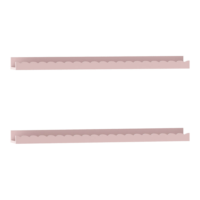 Set di 2 Mensole Vestnes con Bordo 60 x 10 x 5 cm per Cameretta - Rosa [en.casa]