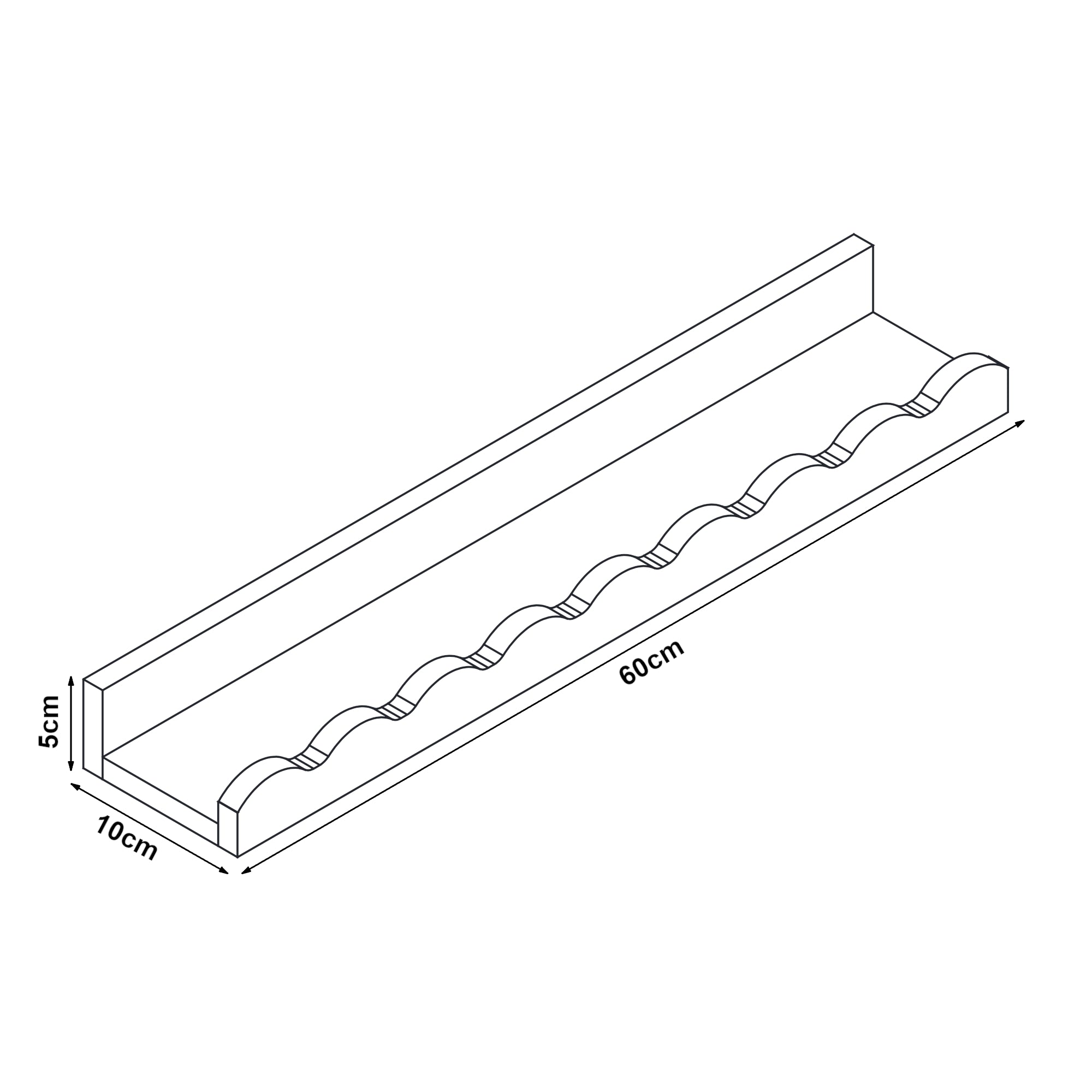 Set di 2 Mensole Vestnes con Bordo 60 x 10 x 5 cm per Cameretta - Rosa [en.casa]
