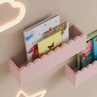 Set di 2 Mensole Vestnes con Bordo Rialzato 40 x 10 x 10 cm per Cameretta - Rosa [en.casa]