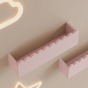 Set di 2 Mensole Vestnes con Bordo Rialzato 40 x 10 x 10 cm per Cameretta - Rosa [en.casa]