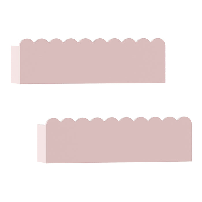 Set di 2 Mensole Vestnes con Bordo Rialzato 40 x 10 x 10 cm per Cameretta - Rosa [en.casa]