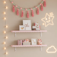 Set di 2 Mensole Vestnes 80 x 17 x 4 cm per Cameretta - Rosa [en.casa]