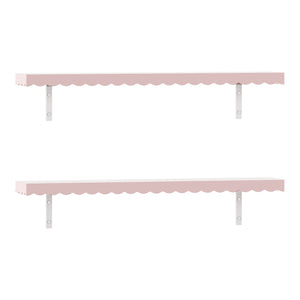 Set di 2 Mensole Vestnes 80 x 17 x 4 cm per Cameretta - Rosa [en.casa]
