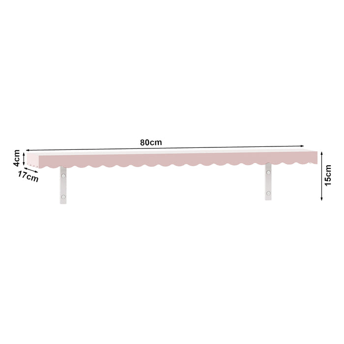Set di 2 Mensole Vestnes 80 x 17 x 4 cm per Cameretta - Rosa [en.casa]