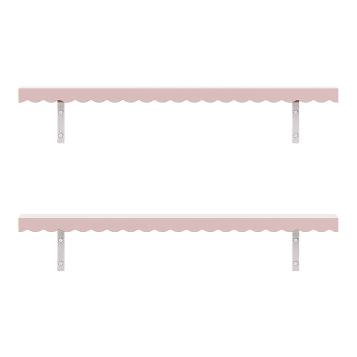 Set di 2 Mensole Vestnes 80 x 17 x 4 cm per Cameretta - Rosa [en.casa]
