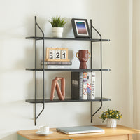 Scaffale da Parete Østfold a 3 Ripiani - Nero [en.casa]