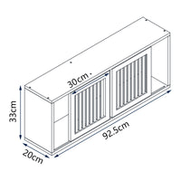 Armadietto da Parete Grums con 2 Ante Scorrevoli 92x20x33 cm Bambù Naturale [en.casa]