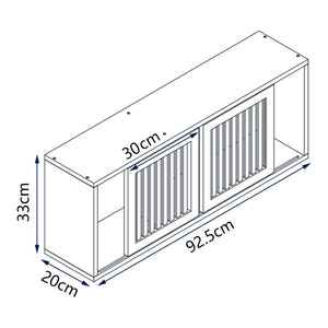 Armadietto da Parete Grums con 2 Ante Scorrevoli 92x20x33 cm Bambù Naturale [en.casa]