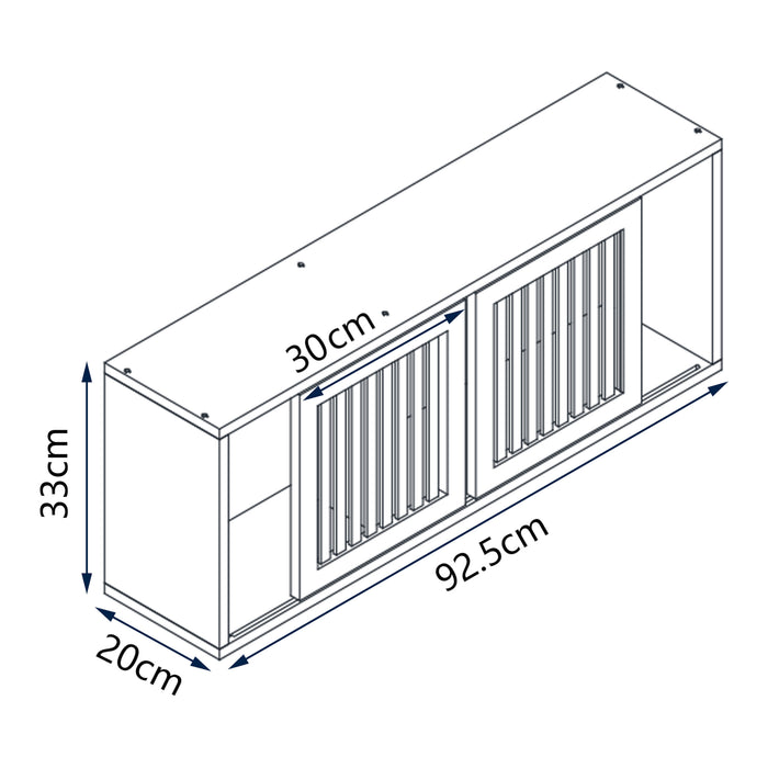 Armadietto da Parete Grums con 2 Ante Scorrevoli 92x20x33 cm Bambù Naturale [en.casa]